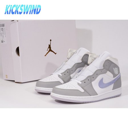 Air Jordan 1 Mid Wolf Grey Aluminum BQ6472-105 SIZE: 36-46