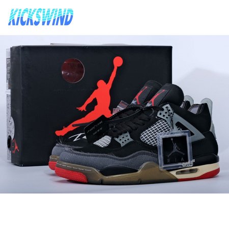 Off-White X Air Jordan 4 Bred CV9388-001 Size 40-47.5