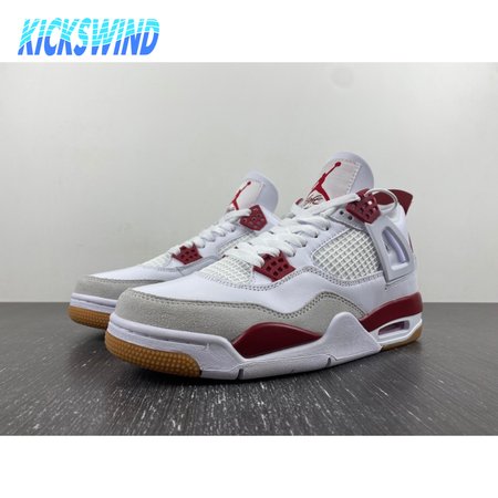 Nike SB x Air Jordan 4 White Gray Red Size 40-47.5