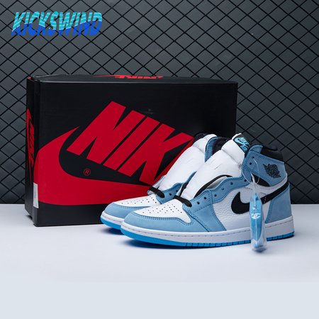 Jordan 1 Retro High White University Blue Black Size 36-47.5